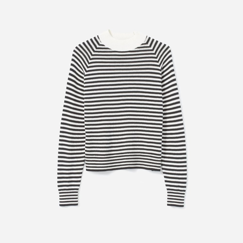 Everlane Cotton Mockneck Crop Sweater